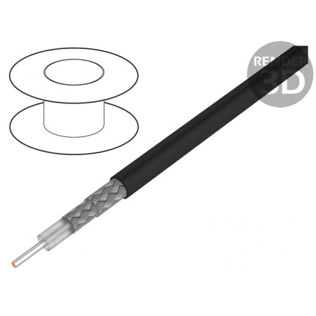 Cablu Coaxial RG223U Sârmă Cu PVC Negru 100m 5,4mm | Electronic-mag.ro | Componente Electronice
