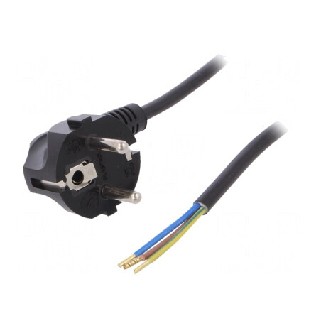Cablu Electric 3x1mm2 PVC Negru 1m 16A 250V | Electronic-mag.ro | Componente Electronice