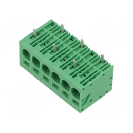 Regletă Conexiuni PCB Unghi 90° 7,5mm 6 Piste 40A | Electronic-mag.ro | Componente Electronice