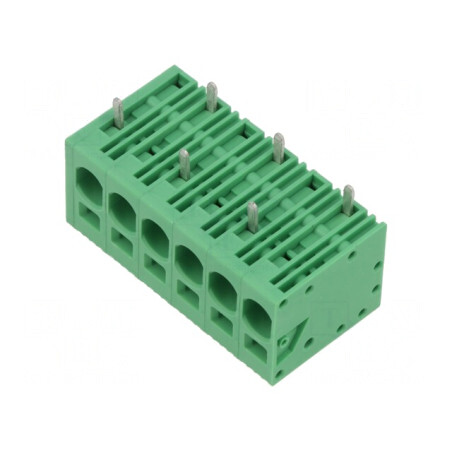 Regletă Conexiuni PCB Unghi 90° 7,5mm 6 Piste 40A | Electronic-mag.ro | Componente Electronice