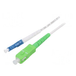 Patch Cord Fibră Optică OS2 LC/UPC-SC/APC 2m Alb 3mm | Electronic-mag.ro | Componente Electronice
