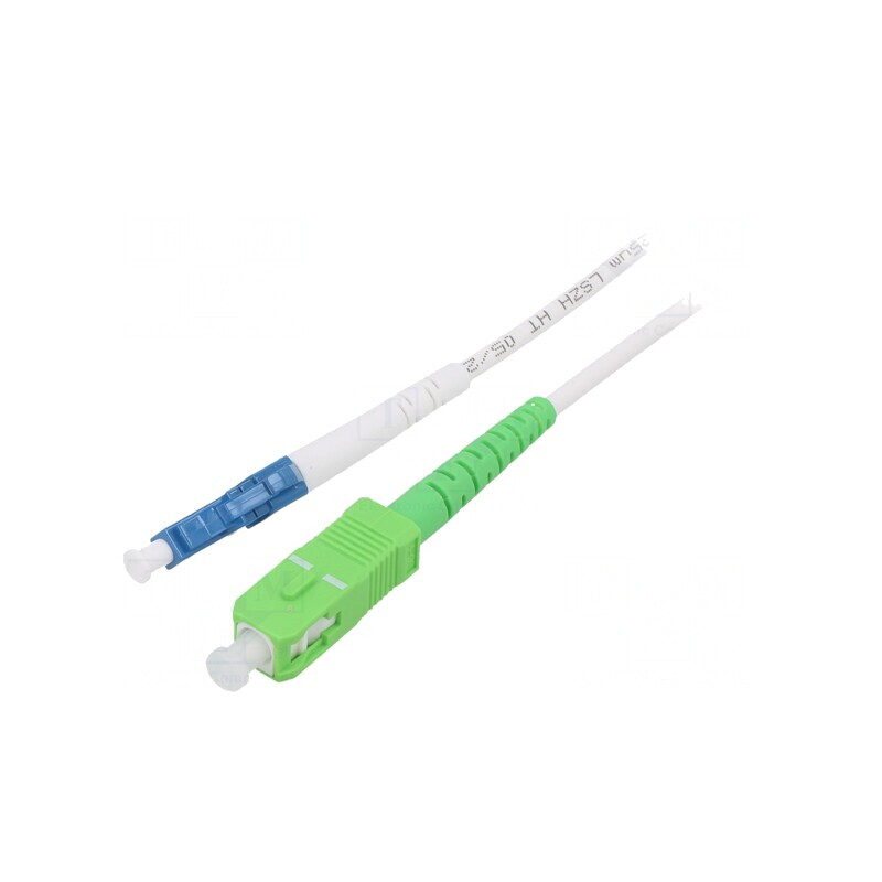 Patch Cord Fibră Optică OS2 LC/UPC-SC/APC 2m Alb 3mm | Electronic-mag.ro | Componente Electronice