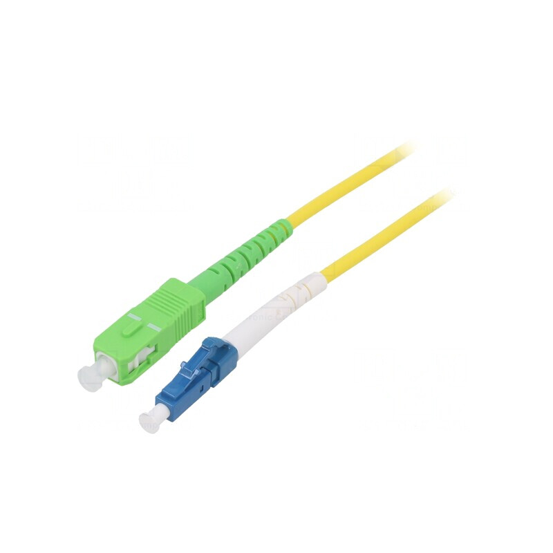 Patch cord fibră OS2 LC/UPC la SC/APC 2m galben | Electronic-mag.ro | Componente Electronice