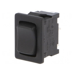 Comutator Bascule ON-OFF-ON 6A/250V Negru IP40 | Electronic-mag.ro | Componente Electronice