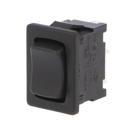 Comutator Bascule ON-OFF-ON 6A/250V Negru IP40 | Electronic-mag.ro | Componente Electronice