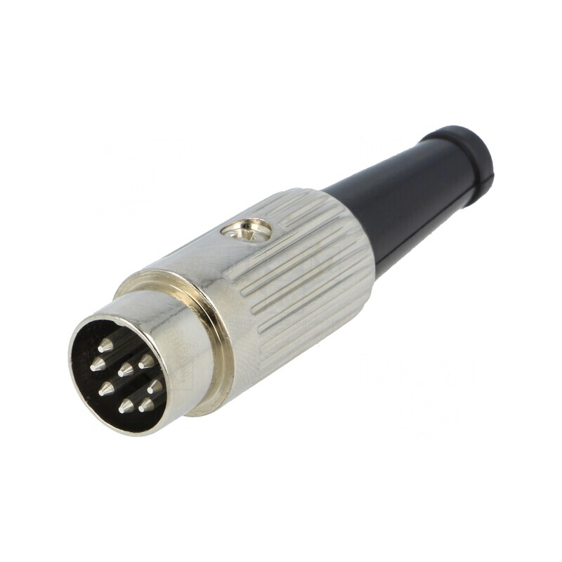 Mufă DIN 8 pini 270° pe cablu 34V | Electronic-mag.ro | Componente Electronice