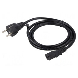 Cablu Alimentare Negru 3m 3x0.75mm2 CEE 7/7 la IEC C13 | Electronic-mag.ro | Componente Electronice