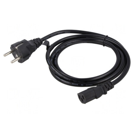 Cablu Alimentare Negru 3m 3x0.75mm2 CEE 7/7 la IEC C13 | Electronic-mag.ro | Componente Electronice