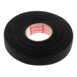 Bandă textilă auto neagră 19mm x 25m 105°C | Electronic-mag.ro | Componente Electronice