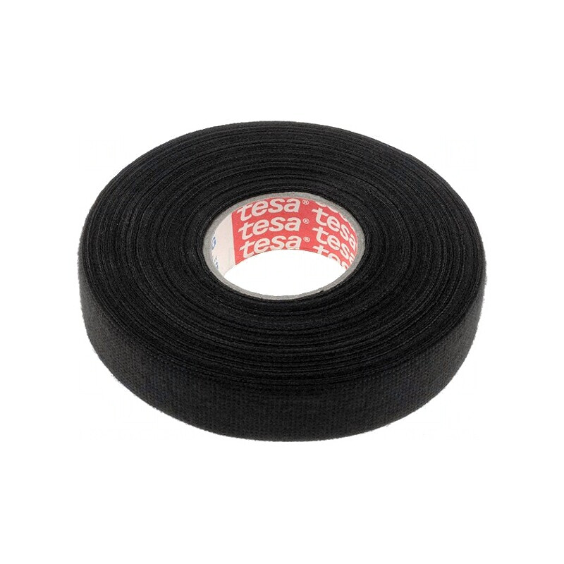Bandă textilă auto neagră 19mm x 25m 105°C | Electronic-mag.ro | Componente Electronice