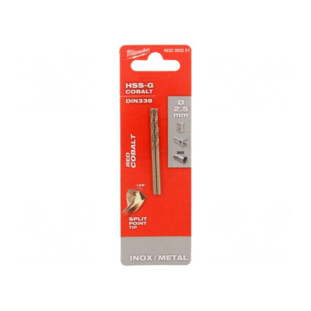 Burghiu Metal HSS-Co 2,5mm 2 Bucăți | Electronic-mag.ro | Componente Electronice