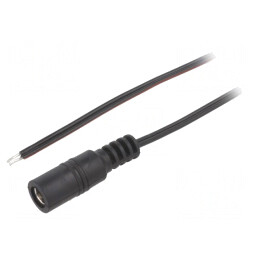 Cablu DC 5,5/2,1 Soclu Drept Negru 2m