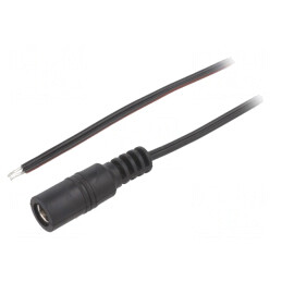 Cablu DC 5,5/2,1 Soclu Drept Negru 2m | Electronic-mag.ro | Componente Electronice