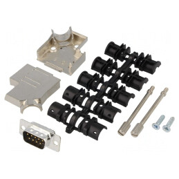 Set Conector D-Sub 9 Pin Mufă Tată Lipire Neagră | Electronic-mag.ro | Componente Electronice