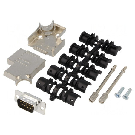 Set Conector D-Sub 9 Pin Mufă Tată Lipire Neagră | Electronic-mag.ro | Componente Electronice