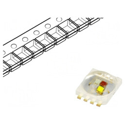 LED putere; RAGB; 140°; 350mA; Pmax: 5W; 9,1x7x3,1mm; 45÷52lm