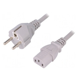 Cablu Alimentare 3x1mm2 IEC C13 1,5m Gri | Electronic-mag.ro | Componente Electronice