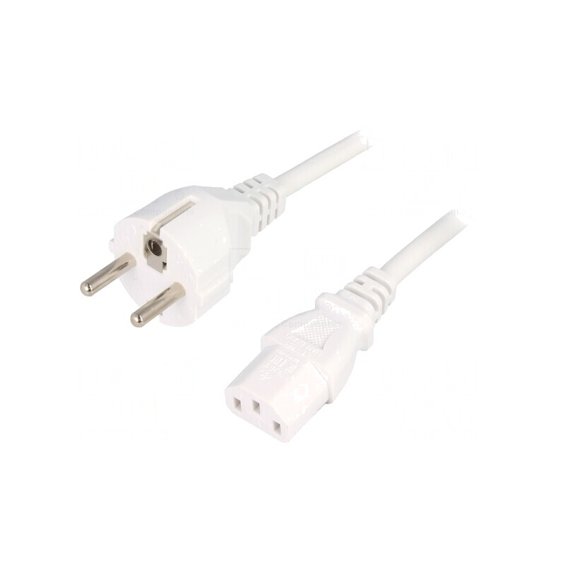 Cablu Alimentare 1.5m Alb 3x1mm2 Mufă CEE 7/7 la IEC C13 | Electronic-mag.ro | Componente Electronice Cablu Alimentare 1.5m Alb 3x1mm2 Mufă CEE 7/7 la IEC C13 | Electronic-mag.ro | Componente Electronice