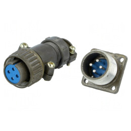 Conector Circular Soclu Mufă 4 PIN 5A | Electronic-mag.ro | Componente Electronice