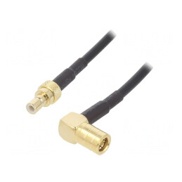Cablu 1m SMB Tată-Mamă Ecranat Negru Unghi Drept | Electronic-mag.ro | Componente Electronice