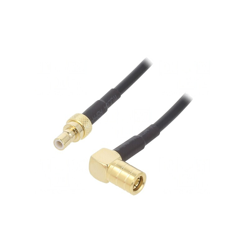 Cablu 1m SMB Tată-Mamă Ecranat Negru Unghi Drept | Electronic-mag.ro | Componente Electronice