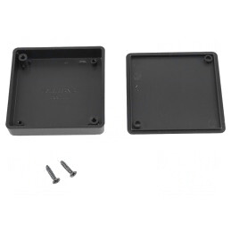 Carcasă Universală ABS Neagră 60x60x15mm | Electronic-mag.ro | Componente Electronice