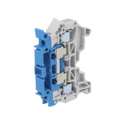 Conector de Șine 0.2-4mm² 2 Borne Albastru/Gri | Electronic-mag.ro | Componente Electronice