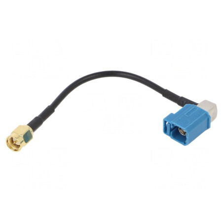Cablu Fakra Mamă la SMA Tată 100mm în Unghi Drept | Electronic-mag.ro | Componente Electronice