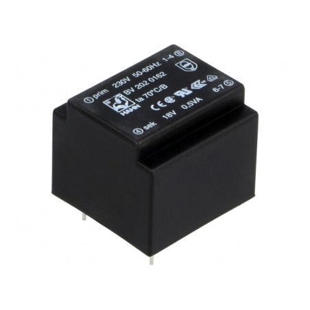 Transformator încapsulat 0,5VA 230V 18V PCB | Electronic-mag.ro | Componente Electronice