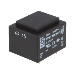 Transformator încapsulat 2,3VA 230V 9V 255mA PCB BVEI | Electronic-mag.ro | Componente Electronice
