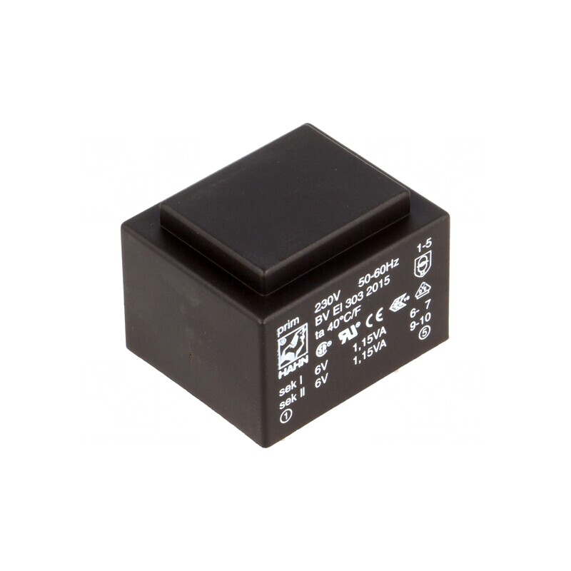 Transformator Încapsulat 2,3VA 230VAC 6V 191mA PCB | Electronic-mag.ro | Componente Electronice
