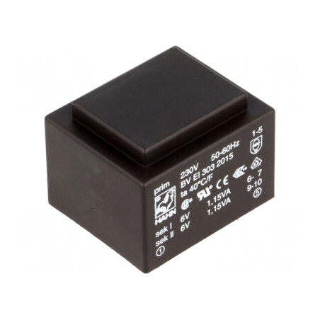 Transformator Încapsulat 2,3VA 230VAC 6V 191mA PCB | Electronic-mag.ro | Componente Electronice
