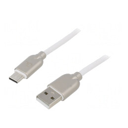 Cablu USB 2.0 USB A la USB C 1m Alb 480Mbps Aurit | Electronic-mag.ro | Componente Electronice