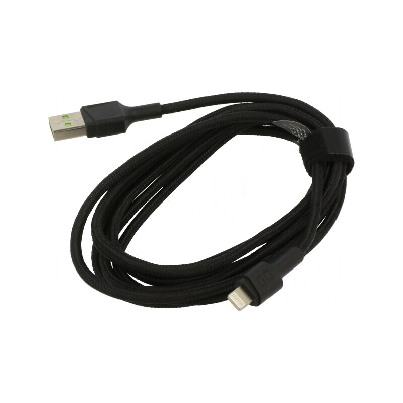 Cablu USB 2.0 Apple Lightning 0.3m Negru | Electronic-mag.ro | Componente Electronice