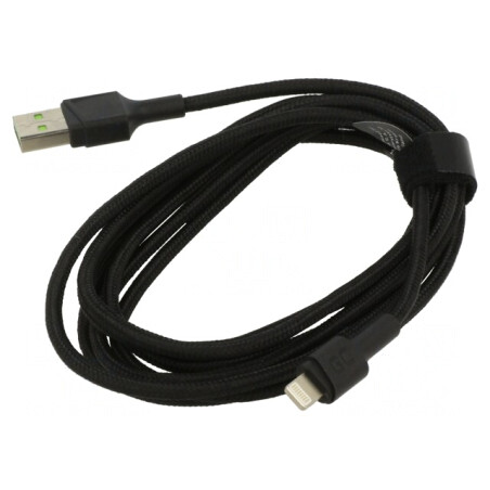 Cablu USB 2.0 Apple Lightning 0.3m Negru | Electronic-mag.ro | Componente Electronice
