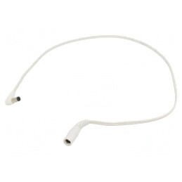 Cablu DC 5,5/2,1 Soclu la DC 5,5/2,5 Mufă În Unghi Alb 2x0,5mm2 | Electronic-mag.ro | Componente Electronice