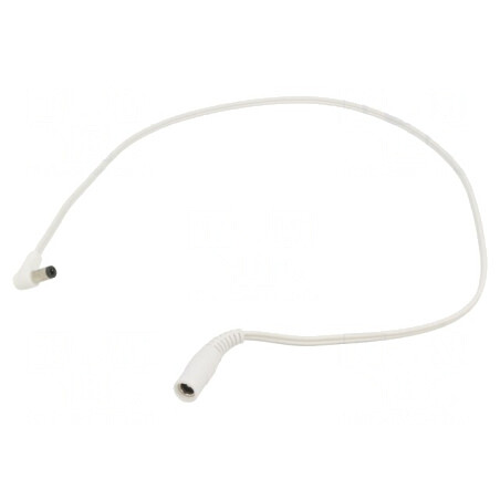 Cablu DC 5,5/2,1 Soclu la DC 5,5/2,5 Mufă În Unghi Alb 2x0,5mm2 | Electronic-mag.ro | Componente Electronice