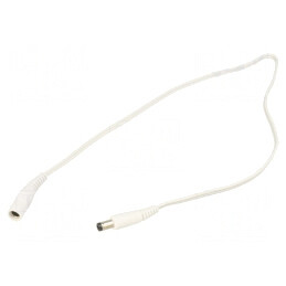 Cablu Alb DC 5,5/2,1mm 2x0,5mm2 Mufă-Soclu Drept | Electronic-mag.ro | Componente Electronice