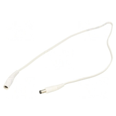 Cablu Alb DC 5,5/2,1mm 2x0,5mm2 Mufă-Soclu Drept | Electronic-mag.ro | Componente Electronice