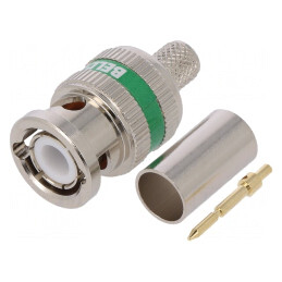 Mufă BNC tată 75Ω RG6 crimpat aurit | Electronic-mag.ro | Componente Electronice