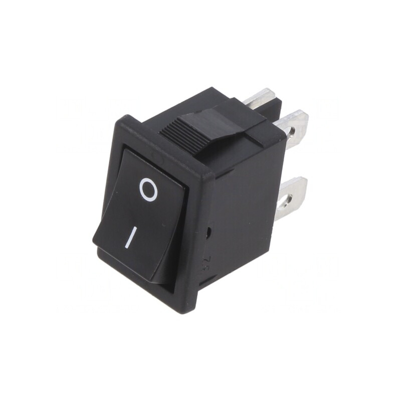 Comutator Bascule DPST ON-OFF 6A/250V Negru | Electronic-mag.ro | Componente Electronice