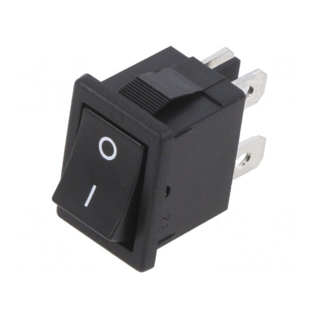 Comutator Bascule DPST ON-OFF 6A/250V Negru | Electronic-mag.ro | Componente Electronice