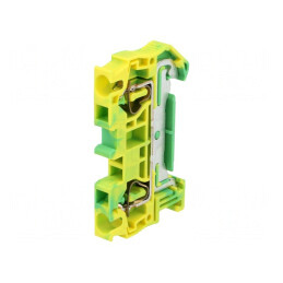 Conector Îmbinare Șine Galben-Verde 2 Borne 0,08-4mm² | Electronic-mag.ro | Componente Electronice