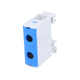 Conector Șine 1,5-16mm² 2 Borne Albastru | Electronic-mag.ro | Componente Electronice