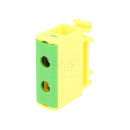 Conector Șine 2,5-35mm2 1 Piste 2 Borne Galben-Verde | Electronic-mag.ro | Componente Electronice