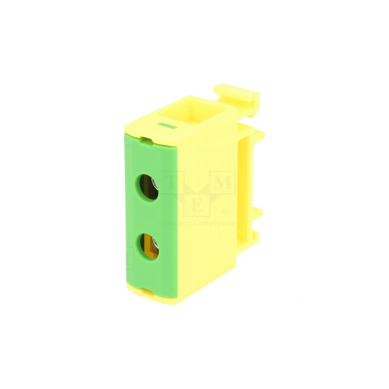 Conector Șine 2,5-35mm2 1 Piste 2 Borne Galben-Verde | Electronic-mag.ro | Componente Electronice
