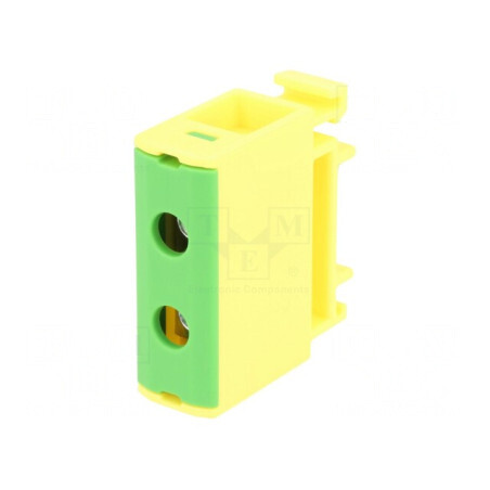 Conector Șine 2,5-35mm2 1 Piste 2 Borne Galben-Verde | Electronic-mag.ro | Componente Electronice