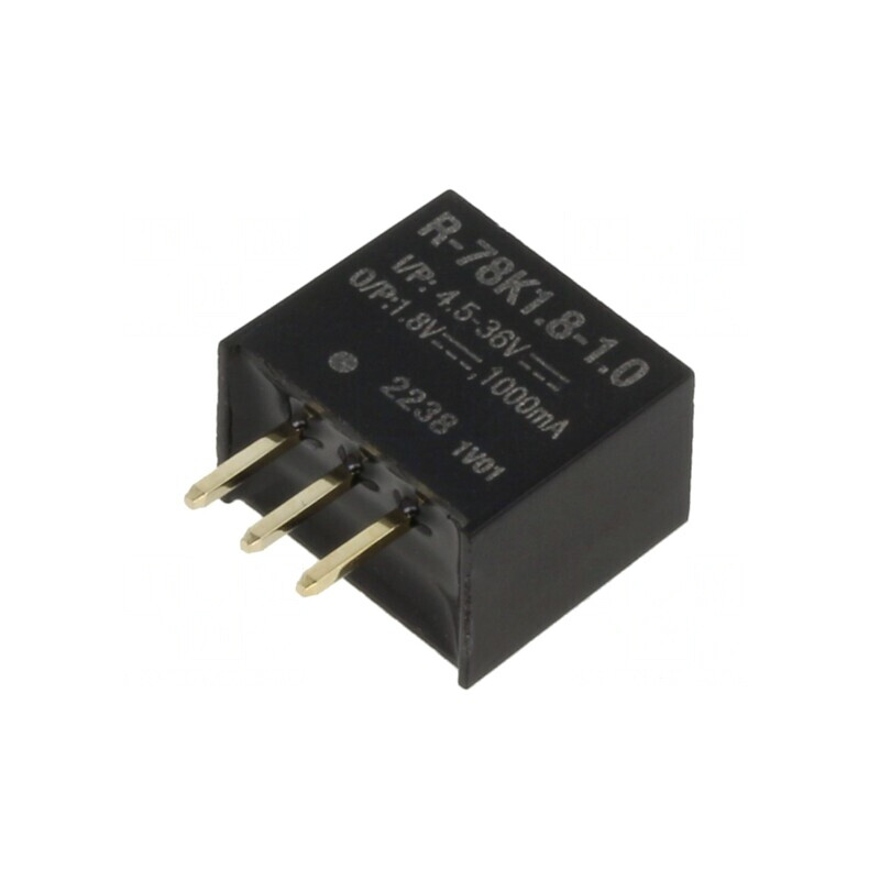 Convertor DC/DC 4,5-36V la 1,8V 1A SIP3 THT | Electronic-mag.ro | Componente Electronice