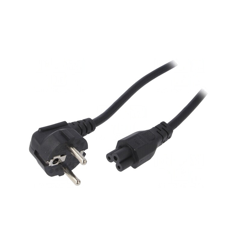 Cablu de Alimentare 3x0,75mm2 cu Ștecăr în Unghi și Conector IEC C5 | Electronic-mag.ro | Componente Electronice