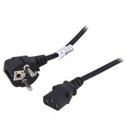 Cablu Alimentare 3x0.75mm2 cu Ștecăr Unghiular și Conector IEC C13 | Electronic-mag.ro | Componente Electronice
